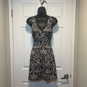 Ornamental Navy/Black Mini Soater Knit Stretch Dress Bodycon Sexy Flirty S